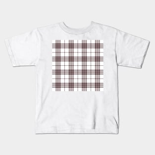 Brown and White Buffalo Tartan Plaid Pattern Kids T-Shirt